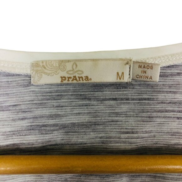 prAna Women's Everett Top Sz Medium Soft Spun Short Sleeve Gray Athleisure - Picture 3 of 7